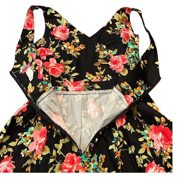 Vintage Ixia Dress M Floral Bloomcore Pin Up 50s Housewife Retro Rockabilly 60s - Picture 5 of 10